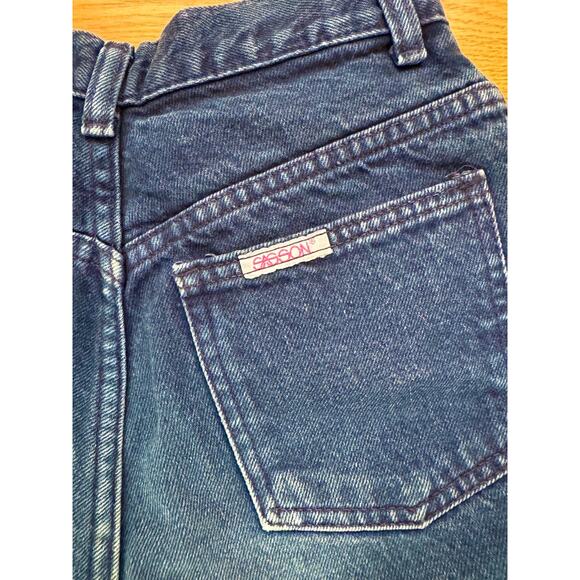 Vintage Sasson Jean Shorts, 80s 90s, High Rise, Dark Wash Denim Cutoffs, XS 25"W - Picture 3 of 10